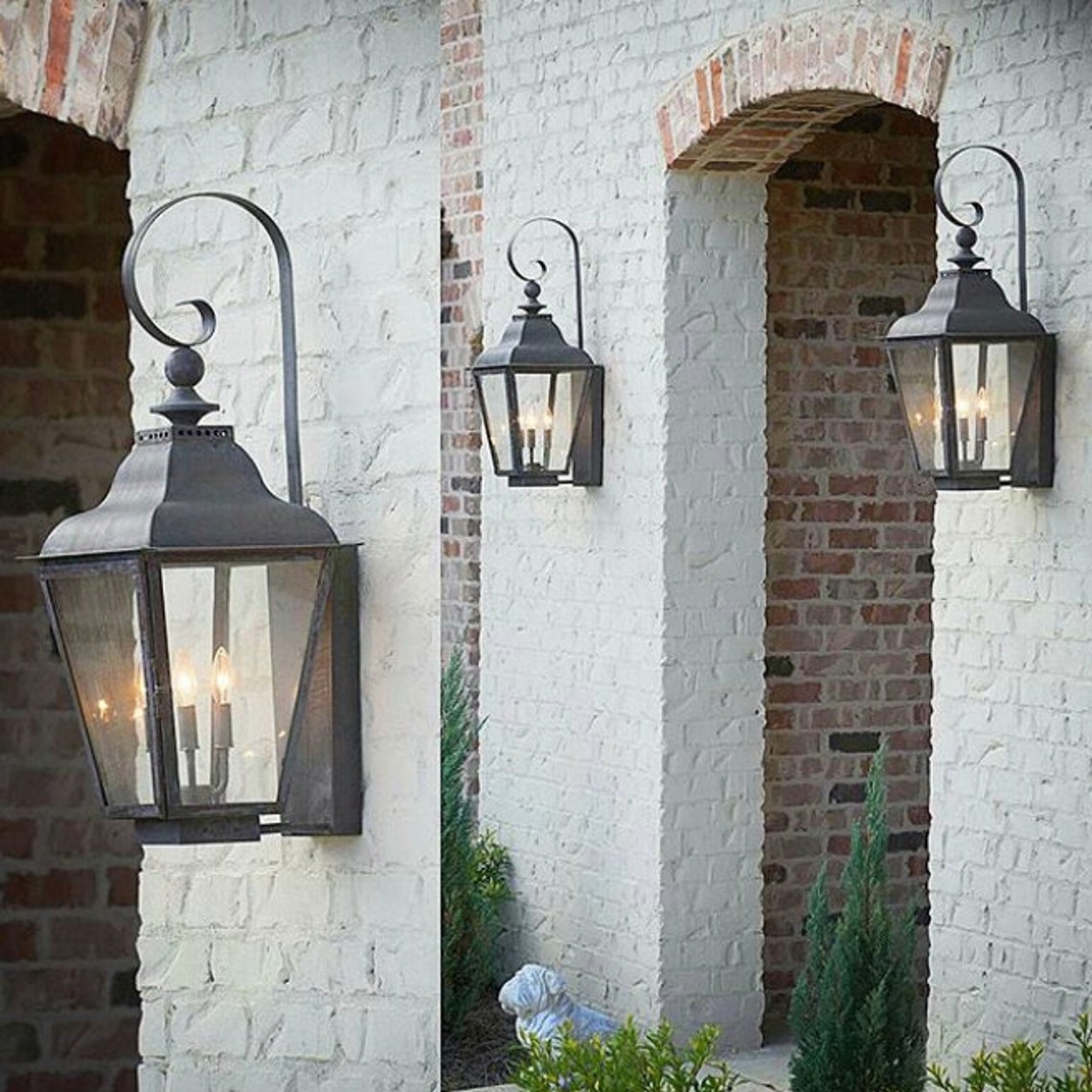 Copper Lantern Pendant Light Copper Light Fixture Rustic Etsy