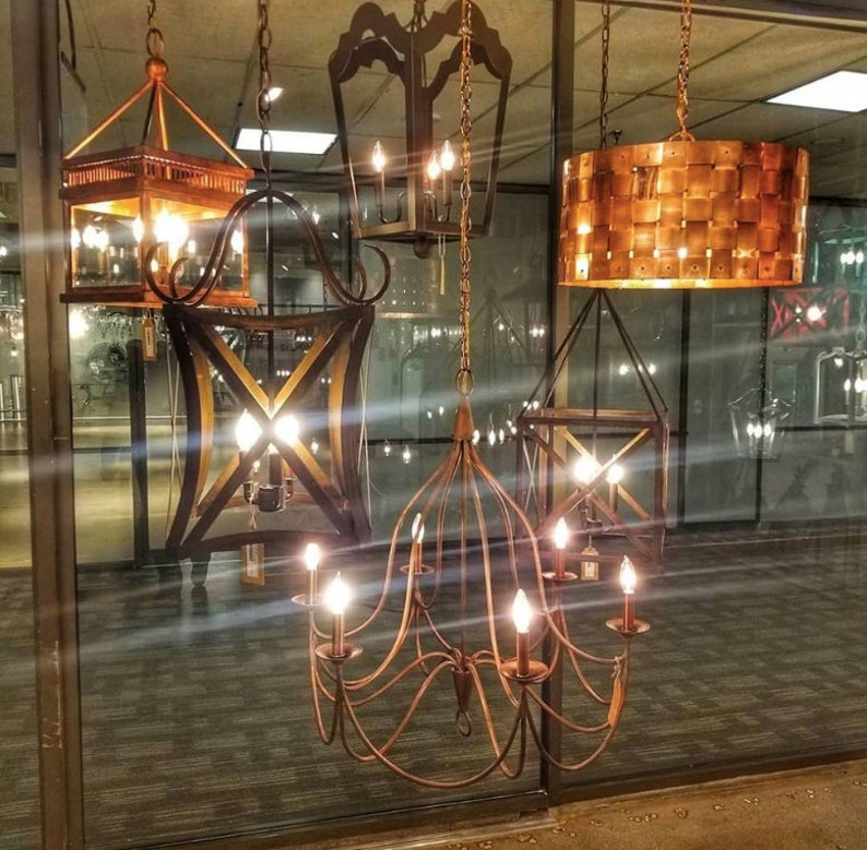 Basket Weave Copper Drum Rustic Kitchen Island Pendant Light Etsy