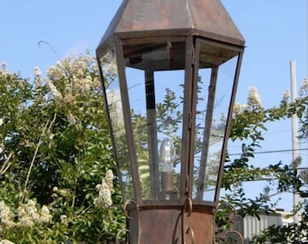 Trinidad Bay Copper Gas Outdoor Lantern Kitchen Island Electric Light Fixture Antique French Rustic Vintage Pendant Chandelier Handmade- USA