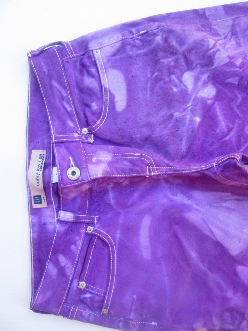 Jean Shorts Size 6 Curvy Low Rise Purple Tye Dye
