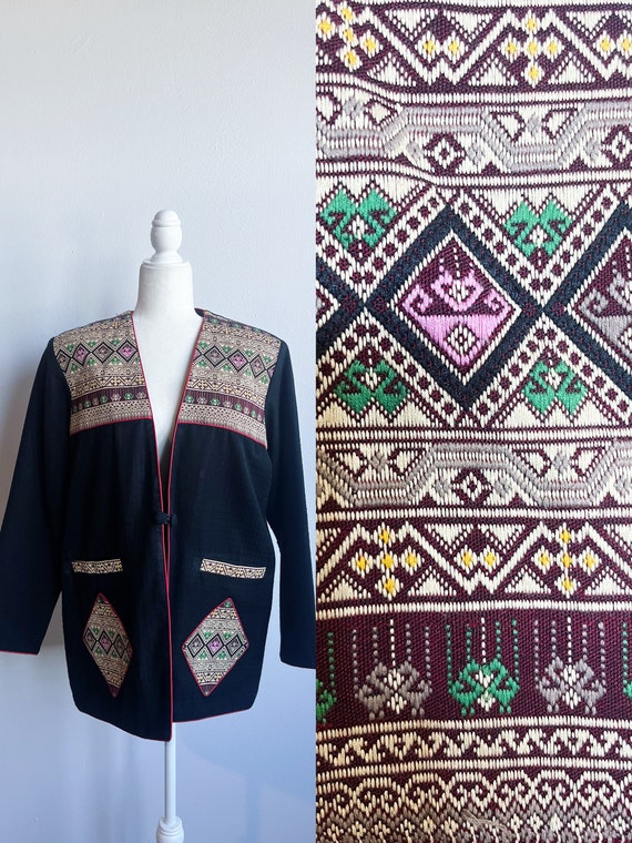 70s Embroidered Decorative Cotton Jacket