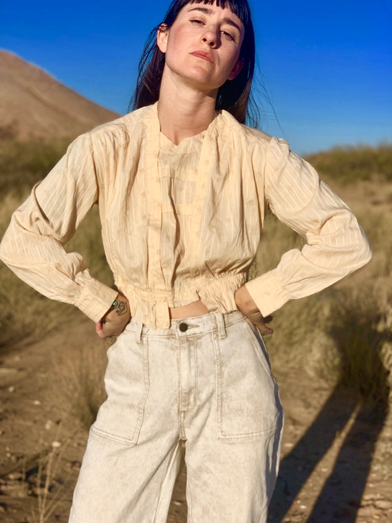 20s Edwardian Style Ivory Blouse