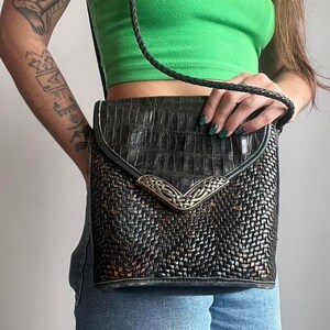 Vintage Brighton Wicker Ledertasche, Vintage Geldbörse