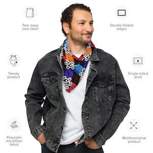 Taino Sun Bunte Argyle All-Over Print Bandana. Taino Sonnenbekleidung. puerto Rico Taino Indianer Argyle Bandana. Taino Sol. Argyle Bandana.