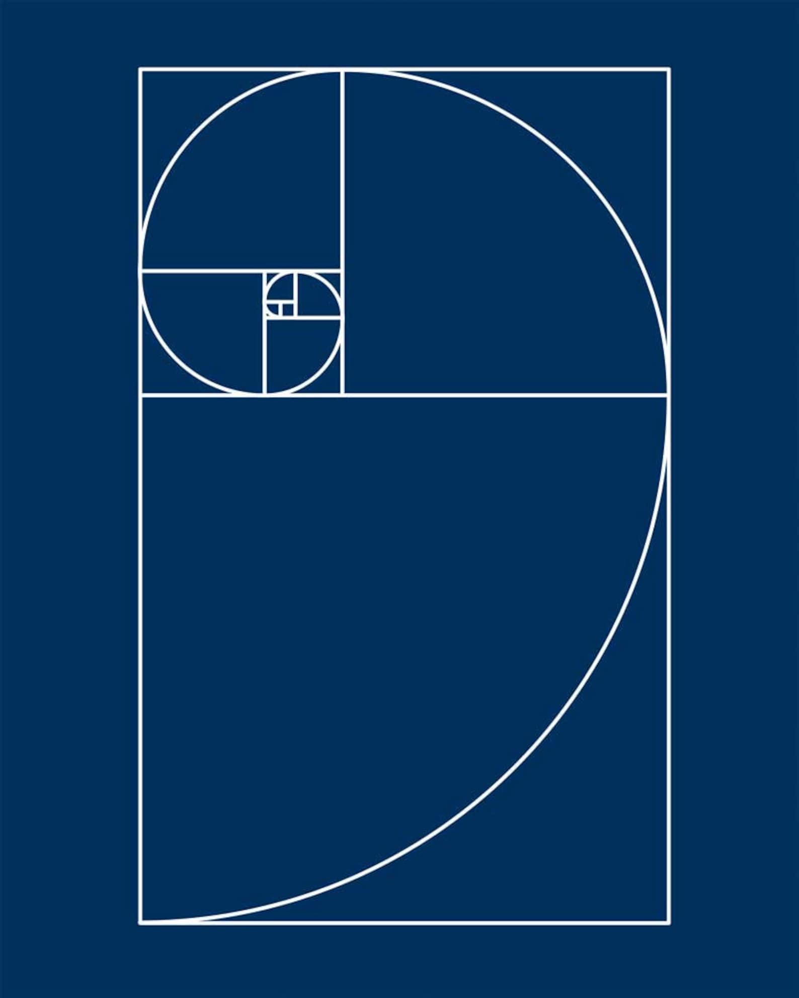 Fibonacci Spiral Wall Golden Ratio Wall Art Mathematics | Etsy