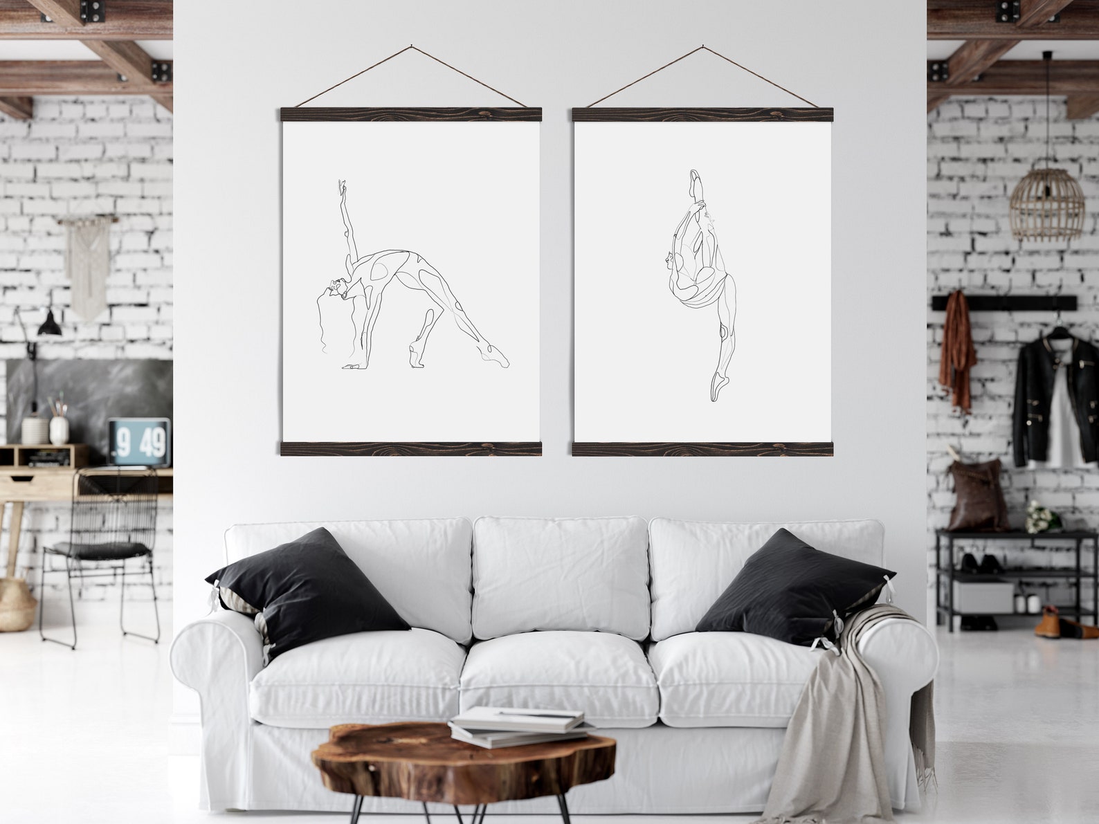 Dancer Line Art Gallery Wall Frame Set Canvas Etsy