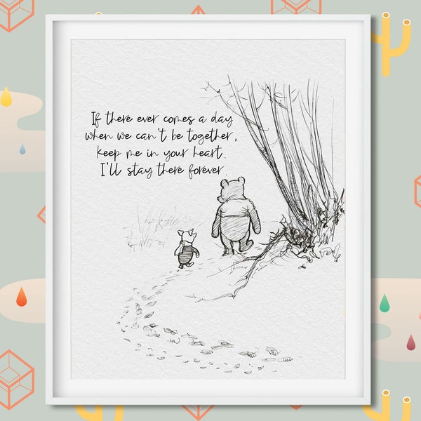 Classic Winnie the Pooh Quotes, Classic Pooh, Winnie the pooh Printable, Nursery Wall art, Boy Nursery decor | Shop now!