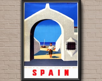 Vintage Spanien Reise Poster, Spanisch Kunstdruck