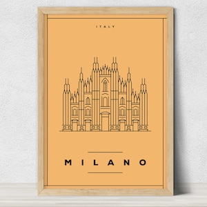 Milano Art Deco Travel Posters, Minimalistic Travel Poster, Milano Vintage Poster, Vintage Travel Posters, Travel Print city Wall