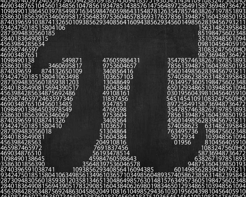Pi (digits) Wall Art Poster, Maths Poster Student Gift Idea ...