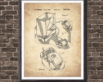 Computermuis Patent kunst aan de muur - Computer kamer Home Decor - de idee van de Gift van de Student van de IT - Computer Geek Gift Art Print