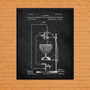 Regalo de Química, laboratorio de química, patente de microscopio, arte de ciencia vintage, arte del microscopio, estudiante de ciencias, decoración de laboratorio, cartel de química