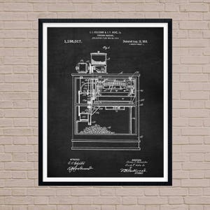 Popcorn Machine, Patent Art, Movie Patent, Popcorn Machine Art, popcorn art, popcorn, patentprints, popcorn decor, movie room decor