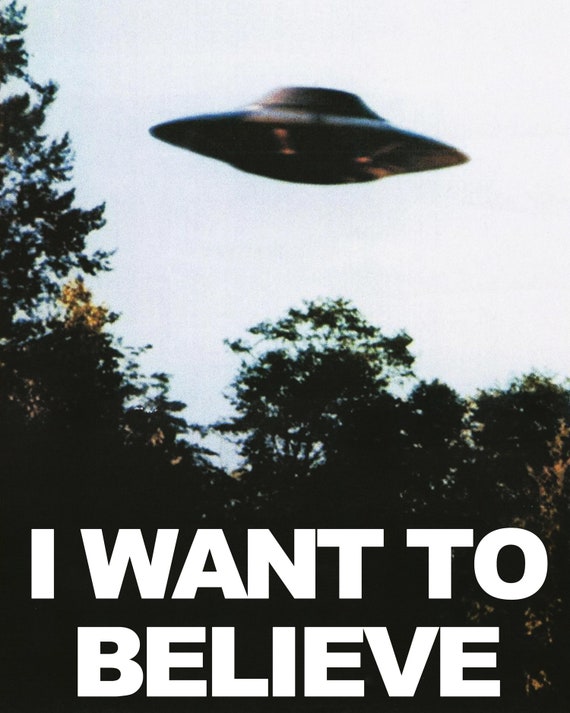 I Want to Believe Poster, Retro Sci-Fi X Files Art Print - Etsy 日本