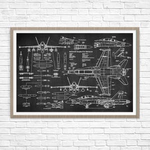 F18 Hornet Patent Print, Jet Fighter Airplane Patent, Plane Art, Military Decor, Air Force Print, F18A, F18 Airplane, Fighter