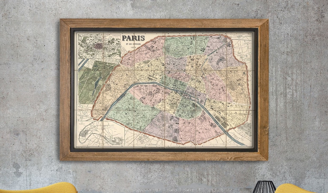Vintage Paris Map 1878 Old Map of Paris, Old Maps - Etsy