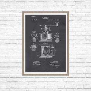 Kitchen Art, Coffee Mill Patent, Kitchen Patent Poster, Kitchen Poster, Patent Print, Patent Poster, Coffee Patent, Coffee, Wall Decor