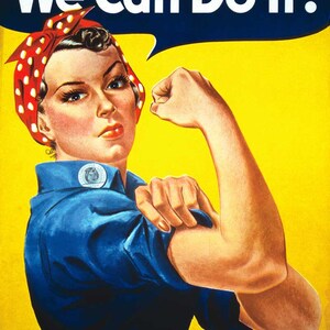 We Can Do It Poster, We Can Print, We can do it art, Rosie The Riveter We Can Do It, 1943 War Production Poster, Wall Art Bild 2