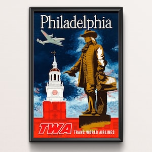 Cartel de TWA Airline Philadelphia, Decoración de viajes