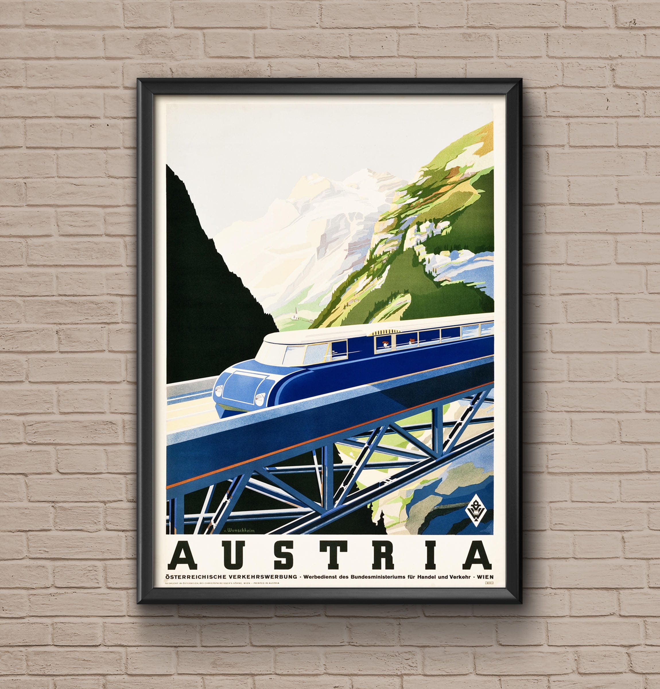 Austria Travel Poster, Vintage Train Art Print - Etsy