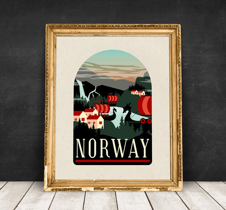 Norway Poster Norway Wall Art Norway Print Travel Etsy