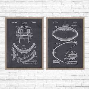 Football Poster, Football Patent Set of 2,  Inventions of Football, Football Helmet, Football, Football Art, NFL Art, Football Wall Art