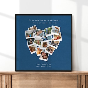 Personalized Father&#39;s Day Gift for Dad From Daughter or Son, Daddy and Toddler Family Wall Art Photo Collage