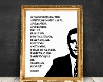 The Office Print, Michael Scott, Wall Art, Michael Scott Quote, Words To Live By