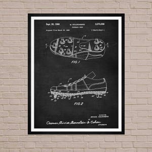 Football Shoes, Football, Football patent, football shoe poster, football poster, vintage football, football coach gift, football boots