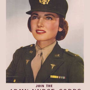 Legerposter, ik wil je, patriottisch, ons leger, militair, ik wil je poster, rekrutering, WO II-poster, militaire rekrutering, legerverpleegsterscorps