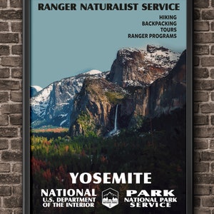 Yosemite National Park Poster, Yosemite, National Parks, wpa poster, vintage poster, national parks, national park art, national park poster
