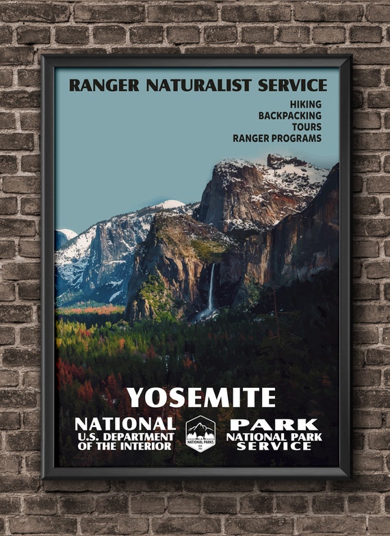 Original Yosemite National Park Poster WPA-style Art PrintFree Shipping