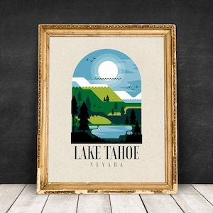 Lake Tahoe Print - National Park Poster - California Travel Poster - Minimalist Poster – Home Décor – Xmas Gift - Holiday Gifts