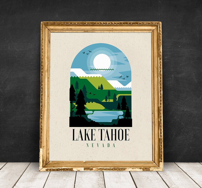 Minimalist Poster \u2013 Home D\u00e9cor \u2013 Xmas Gift California Travel Poster National Park Poster Holiday Gifts Lake Tahoe Print