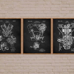 Auto Liebhaber Geschenk Motor Patent Print Art Set