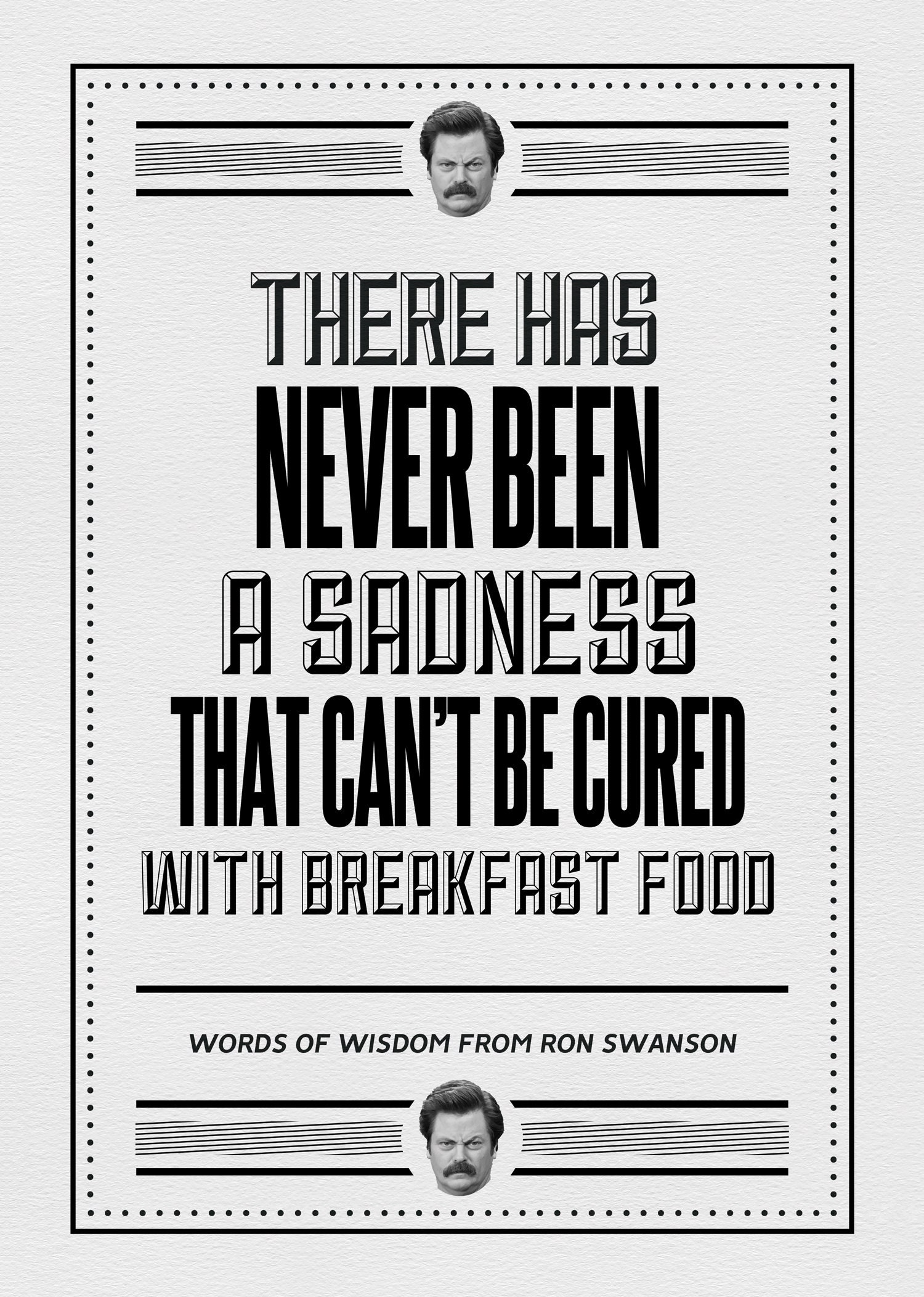 Ron Swanson Breakfast Quote Poster Print Art Parks and Etsy
