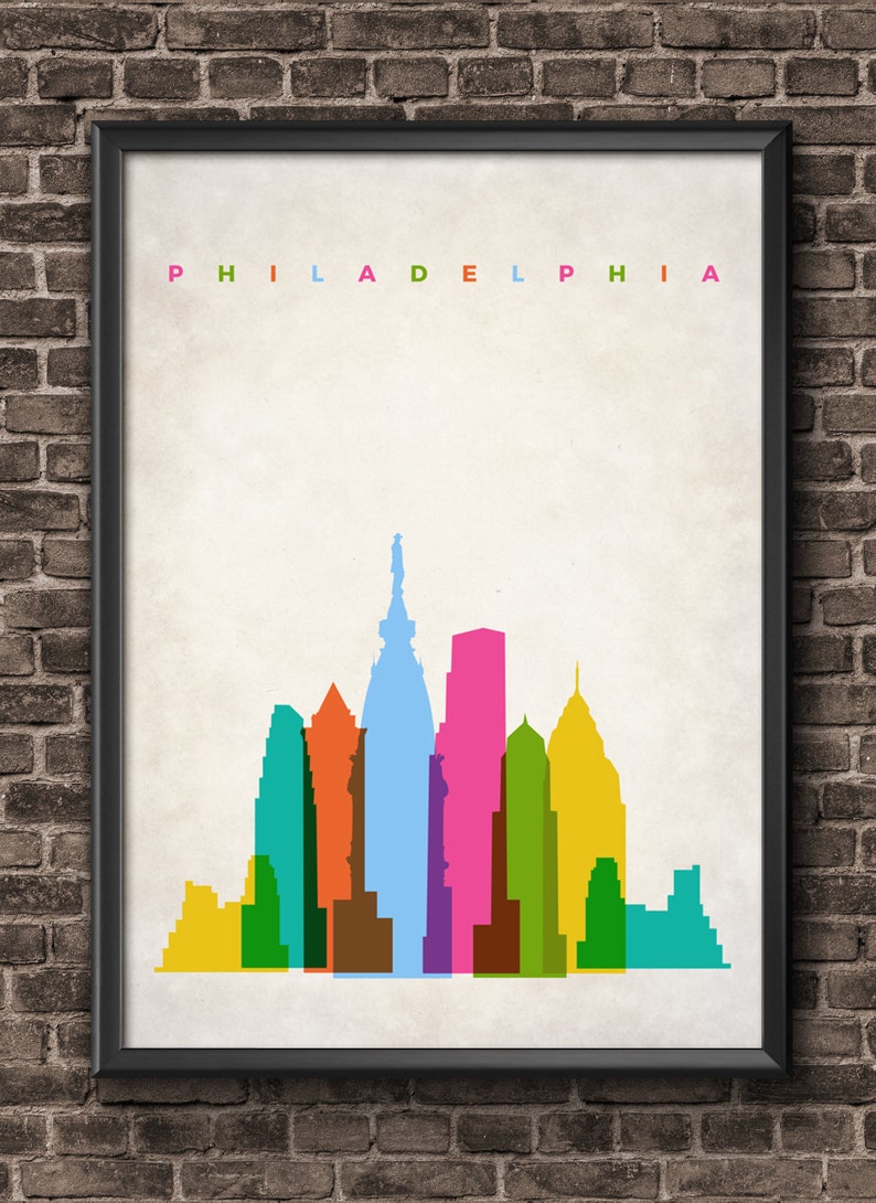 Philadelphia Wall Art Home Decor Philadelphia skyline art Etsy