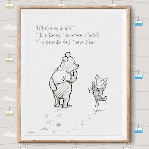 Classic Winnie The Pooh Nursery Decor, Pooh Printable Quote Piglet| Classic Children, Kids, Baby Nursery Prints