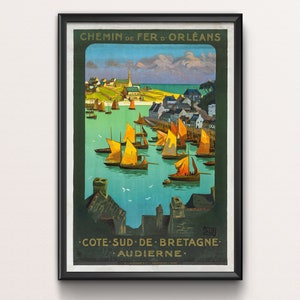 Cartel de viaje francés regalos de viaje, arte de viaje, cartel de Francia, cartel de turismo, cartel francés, arte de viaje de Francia