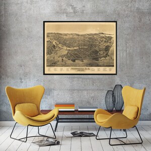 Victoria, Vintage Map, Canada, Vancouver Map, British Columbia Map, Antique Map, Restoration Hardware Style