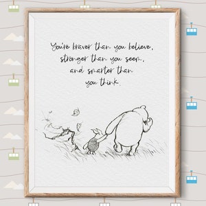 Classic Winnie The Pooh Zitat Kinderzimmer Poster, Pooh Printable Zitat Ferkel| Classic Kinder, Kinder, BabyZimmer Drucke