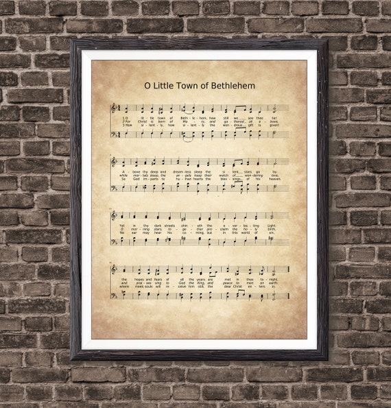 O Little Town Of Bethlehem Christmas Carol Art Vintage 1868 Etsy