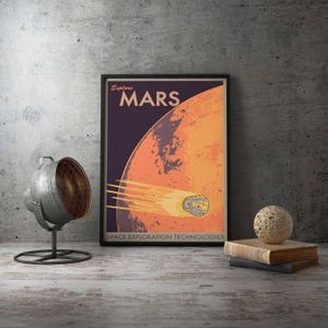 Mars Poster - Mars - Space Poster - Mars Print - Planet Poster - Space Travel Poster - Mars Travel Poster - Explore Mars - Mars Art Print