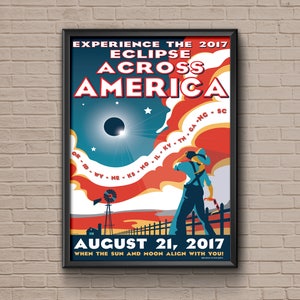 Solar Eclipse, Total Eclipse, 2017, NASA Eclipse Across America August 2017 Poster, nasa poster, eclipse, nasa print, science poster image 1