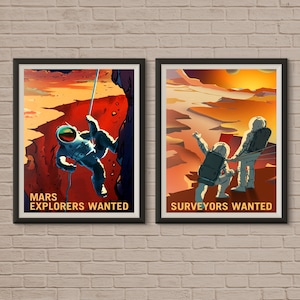 Mars Poster, Set of !Mars, Space Poster, Mars Print, Planet Poster, Space Travel Poster, Mars Travel Poster, Explore Mars, Mars Art Print
