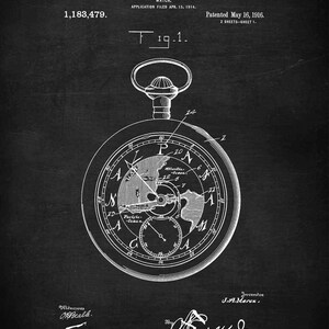 May include: Black and white illustration of a watch patent drawing. The drawing shows a watch with a compass face and the text "1,183,479.  J. A. MEROZ. WATCH.  Patented May 16, 1916. 2 SHEETS-SHEET 1.  Fig. 1."