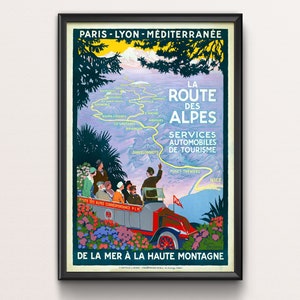 French Alpes Travel Poster travel gifts, travel art, france poster, tourism poster, french poster, france travel art