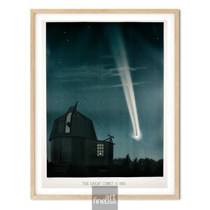 The Great Comet of 1881 Space Decor Vintage Art Print