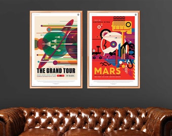 NASA Space Poster, Set of 2 - A Voyage of a Lifetime - NASA Space Tourism Travel Poster - Unframed Giclée Print (24" x 36")
