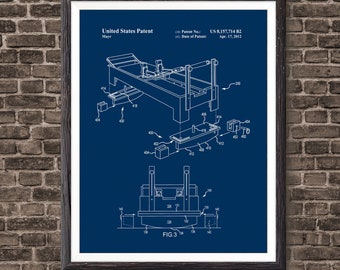 Pilates Reformer Patent Art - Pilates Poster - Exercise Poster - Exercise Machine - Gym Wall Art - Pilates Decor - Pilates Studio - Exercise